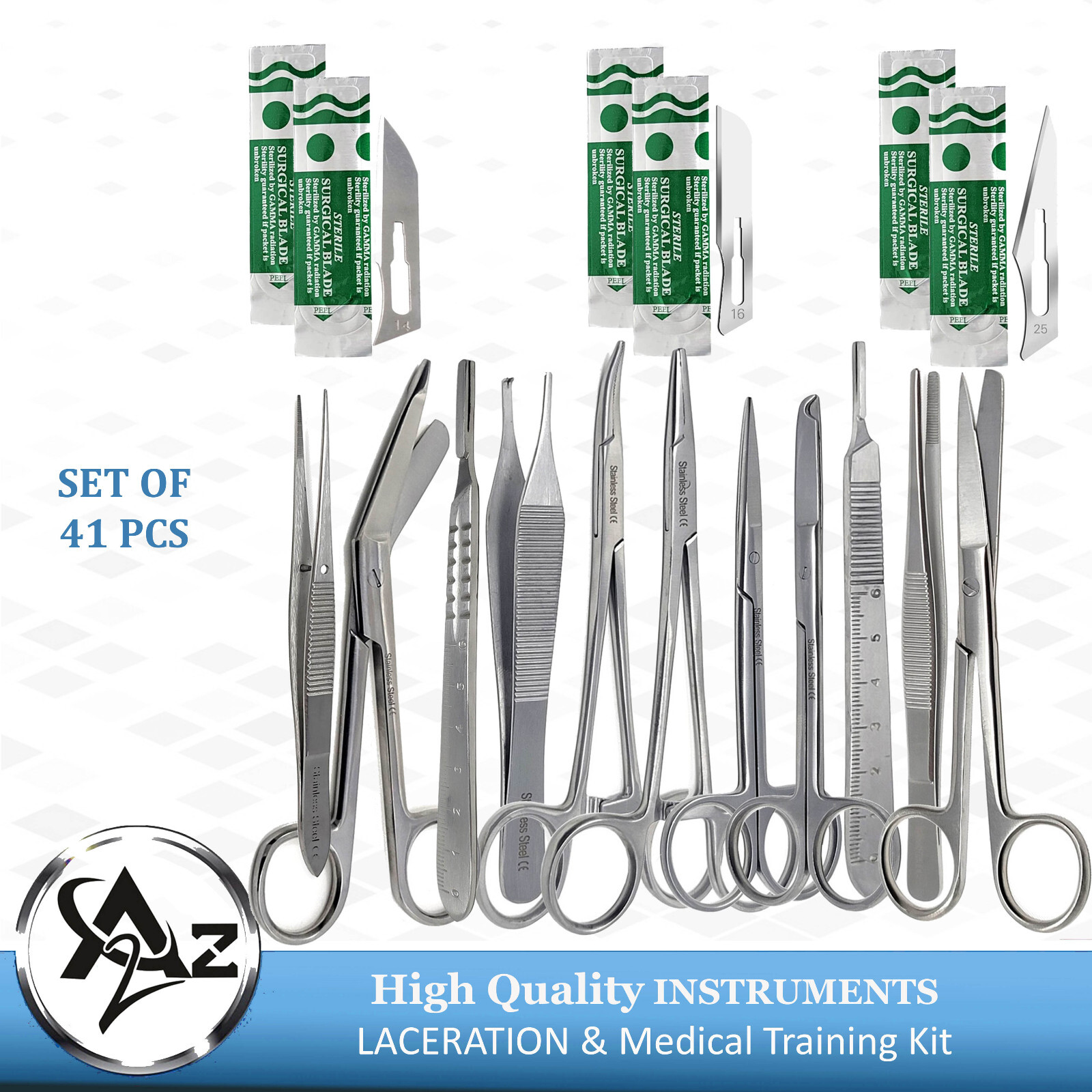 41x Suture Laceration Kit Surgical Dental Veterinary Instruments Forcep Scissors