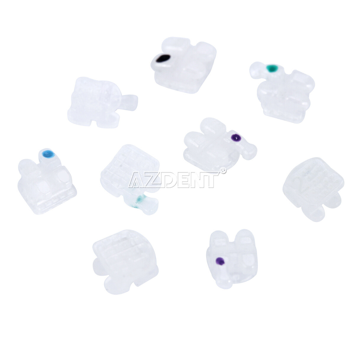 20PCS Dental Orthodontic Ceramic Bracket Braces Mesh Base Roth 0.022 Hooks 345