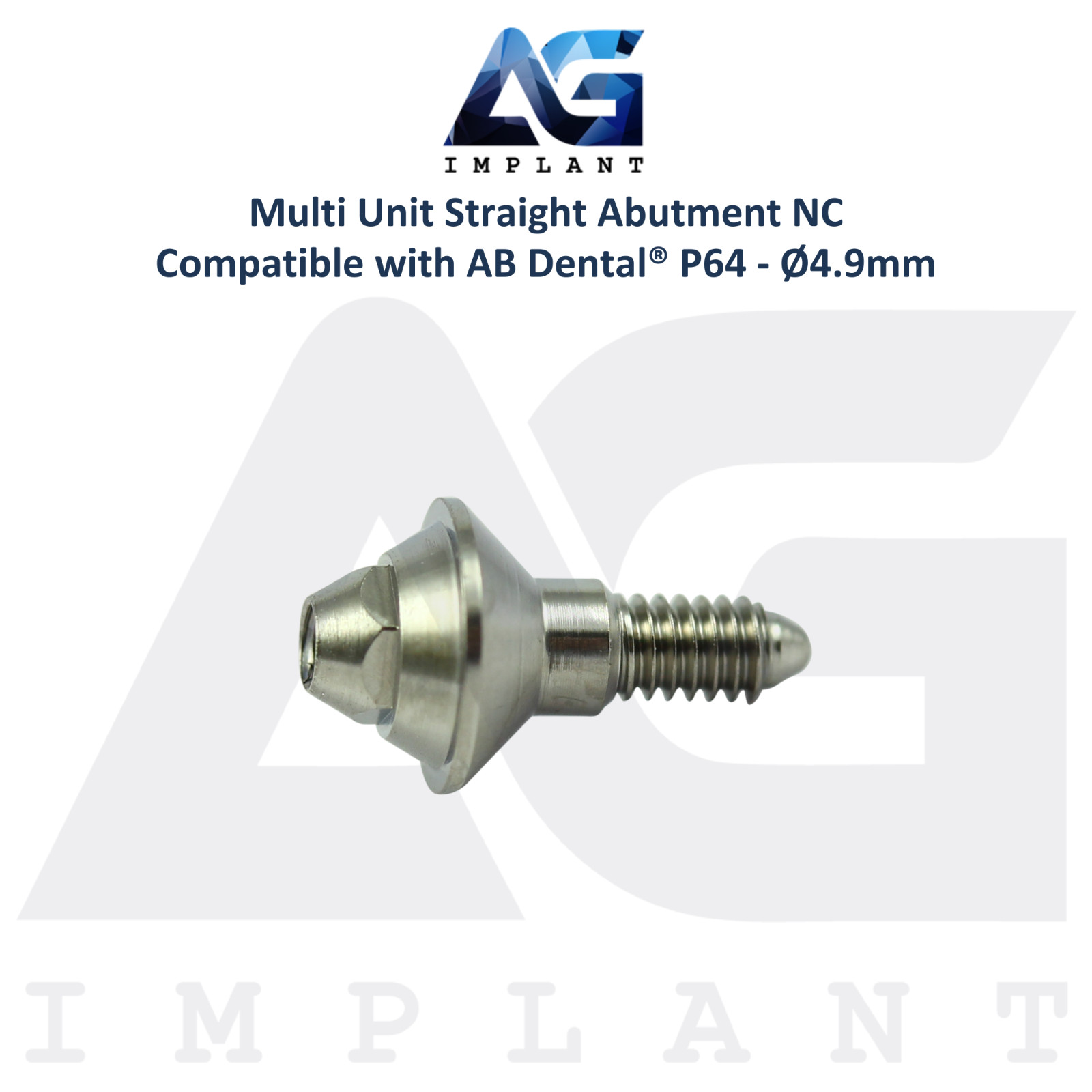 5 Straight Multi Unit Titanium Prosthetic P64 AB Dental® Compatible Ø4.9mm