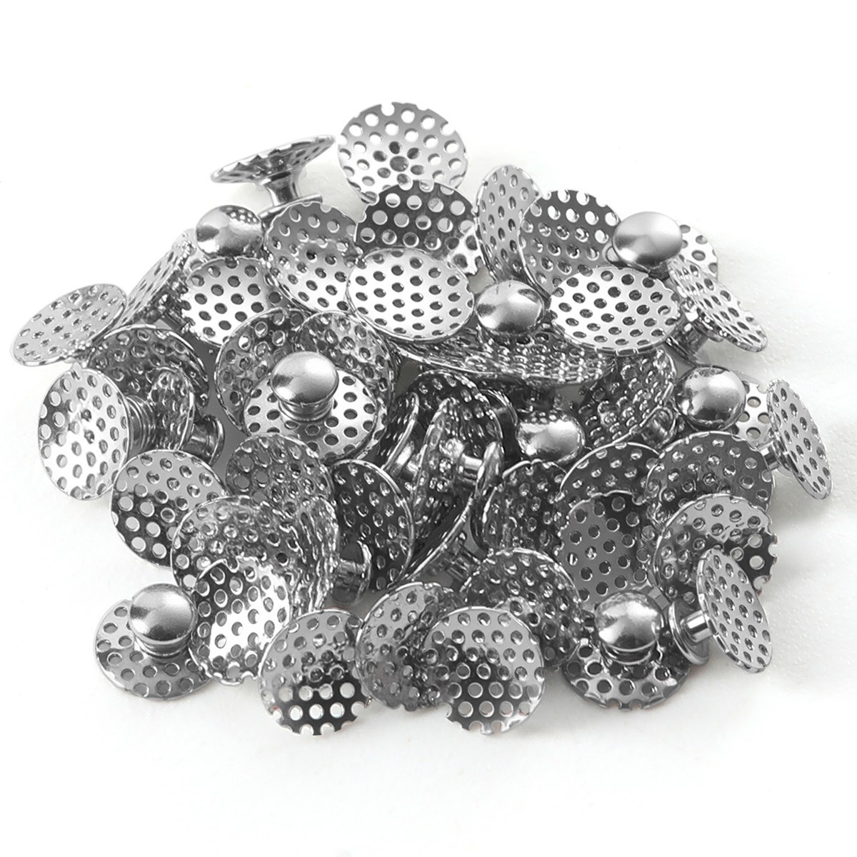 Dental Ortho Bondable Lingual Buttons w/ Hole Round Hollow Base Stainless Steel