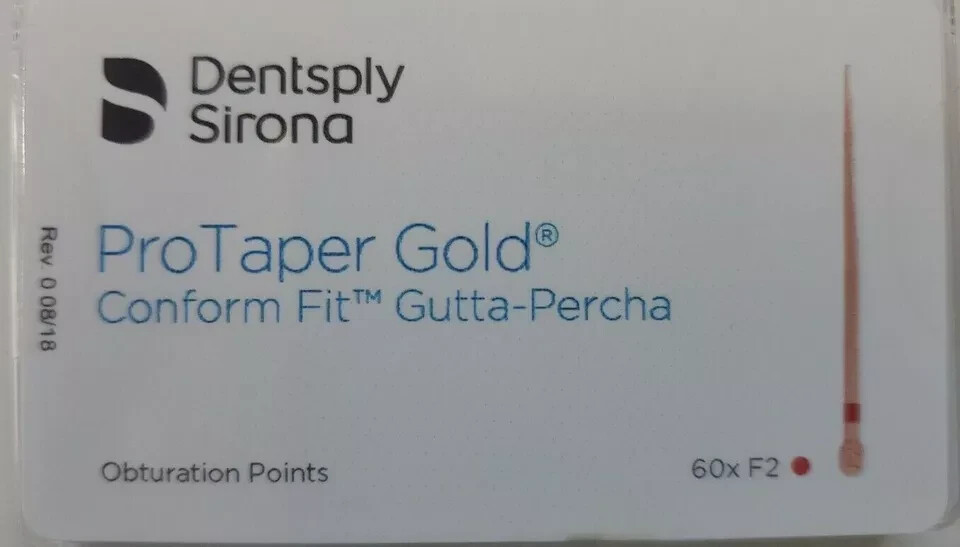 New Protaper Gold F1,F2 AND F3 GUTTA Percha Points Dentsply Tulsa Box of 60