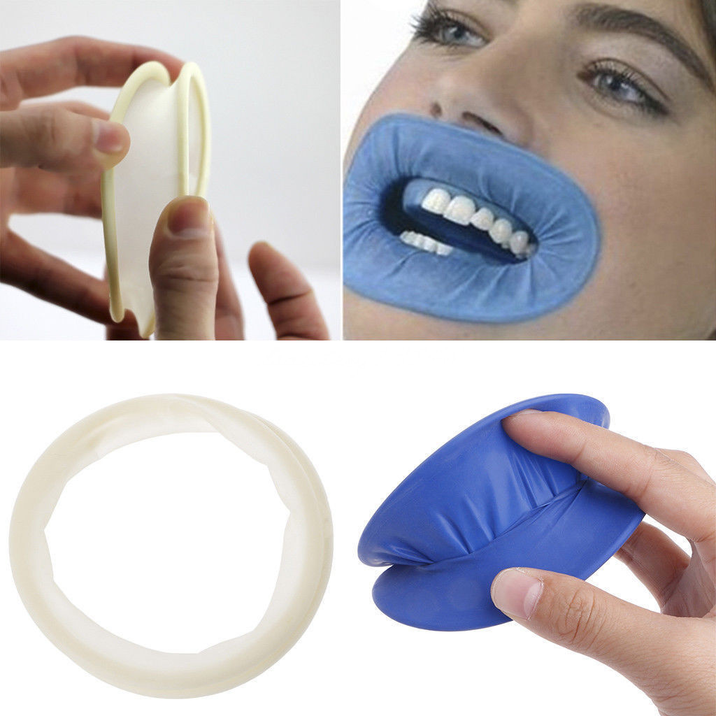 Dental Disposable Mouth Gag White/Blue Soft Sterile Rubber Dam Cheek Retractor