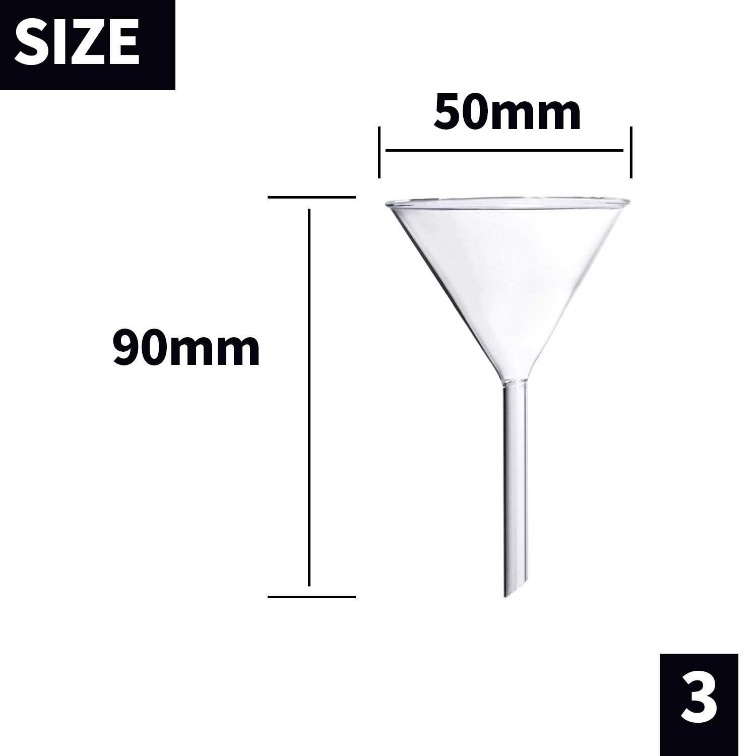 Glass Funnel Set, 4 Pcs Lab Borosilicate Glass Funnels, 100mm (170mm Length),…