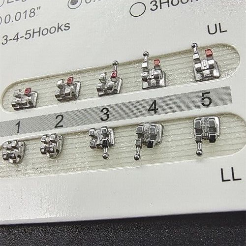 10 Packs Dental Orthodontic Brackets Braces Metal Min Roth .022 Hook 3 4 5 Hooks