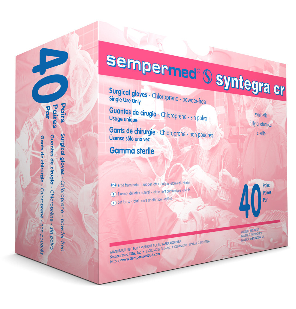 6 Box’s 240 Pair Sempermed CR Surgical Glove size 7 1/2 New Case