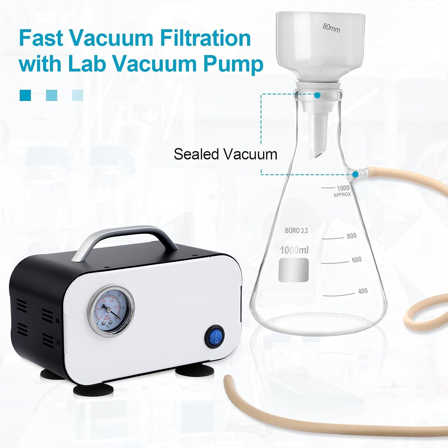 1000mL Lab Buchner Funnel Filtering vacuum filter flask set Lab Vacuum Filter