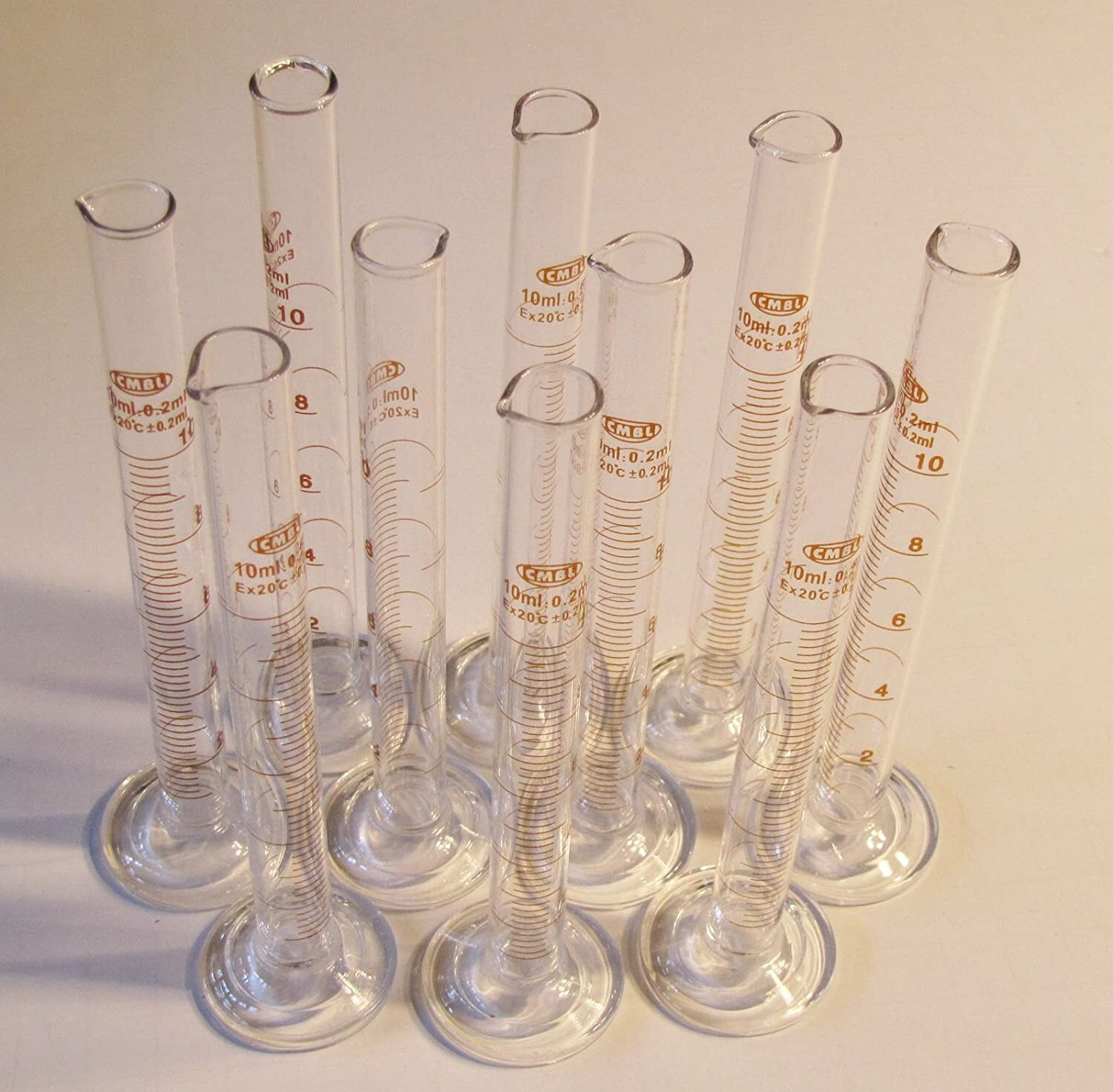 Glass cylinder graduated 10 ml measuring cup shot New