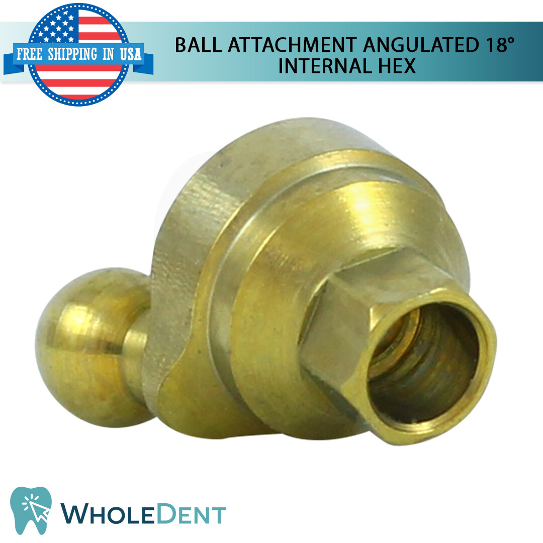 Angulated Ball Attachment 18° 4 Insert Silicone Caps Dental Implant Int Hex