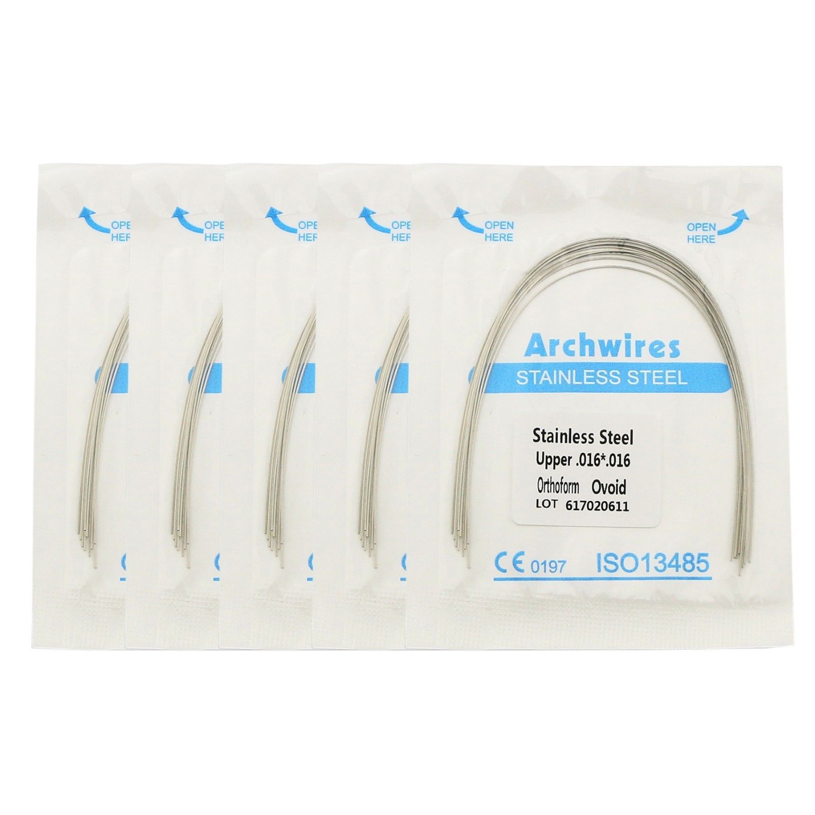 100 Dental Orthodontic Rectangular Stainless Steel Arch Wire Ovoid/Nature/Square