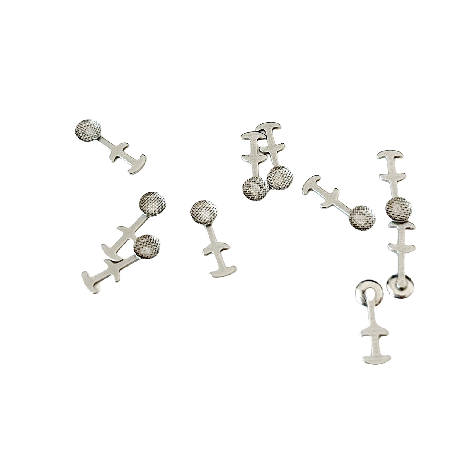 Dental Lingual Buttons Double-Sided Hooks Crimpable Multi Hook Brackets