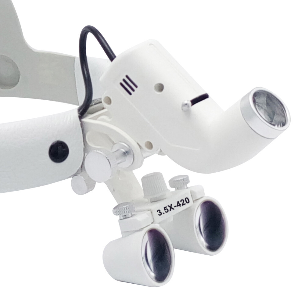 3.5X Dental Surgical Binocular Loupes Medical Headband Magnifier LED Headlight