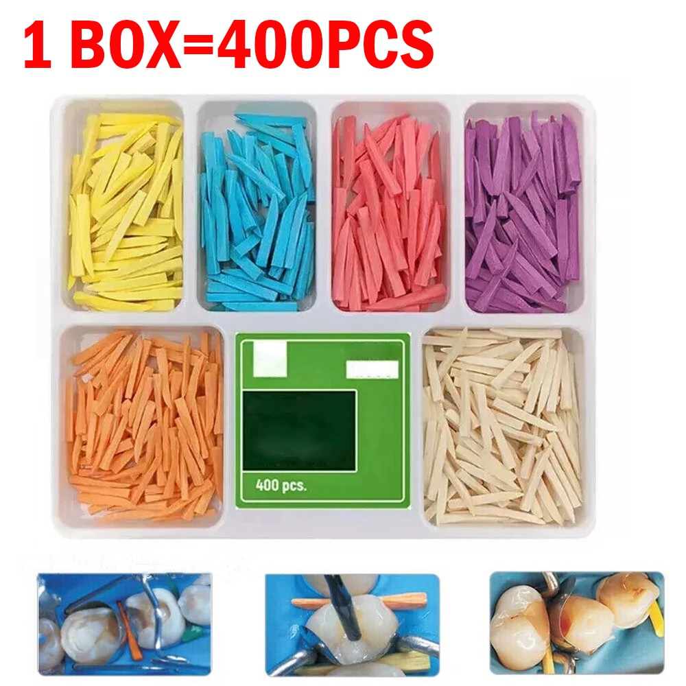 Dental Disposable Wooden Wedges Restoration Interdental Contoured Wedge 400*/box