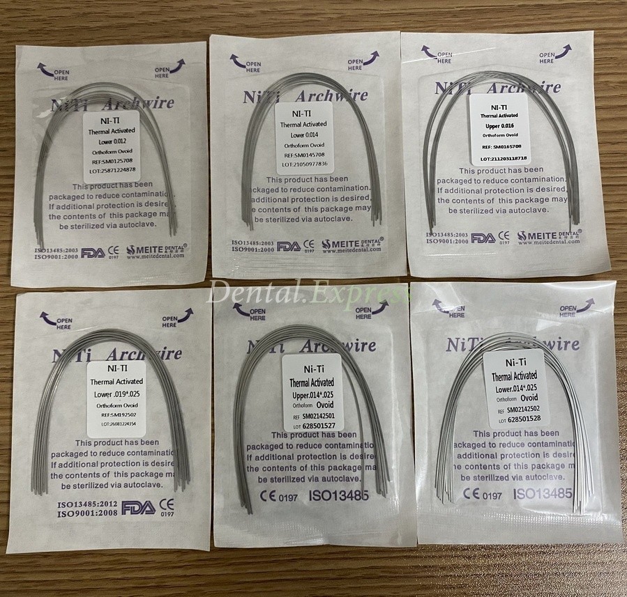 Orthodontic Thermal Activated Arch Wire NiTi Rectangular Ovoid Form 10pcs/Pack