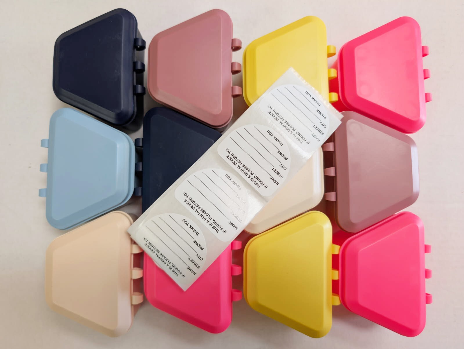 Dental Denture box case carrier assorted color 12PK Made in the USA