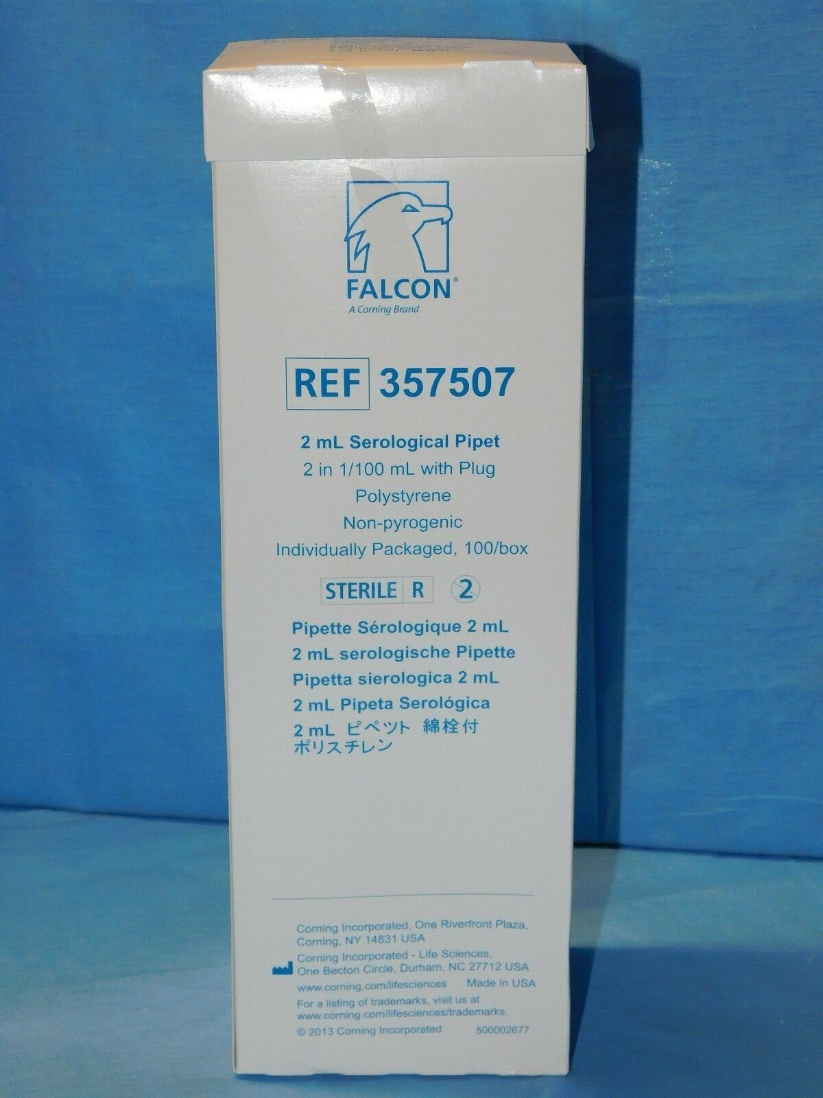 BD FALCON 357507 2ML SEROLOGICAL PIPET 2 IN 1/100 W/ PLUG BOX OF 100
