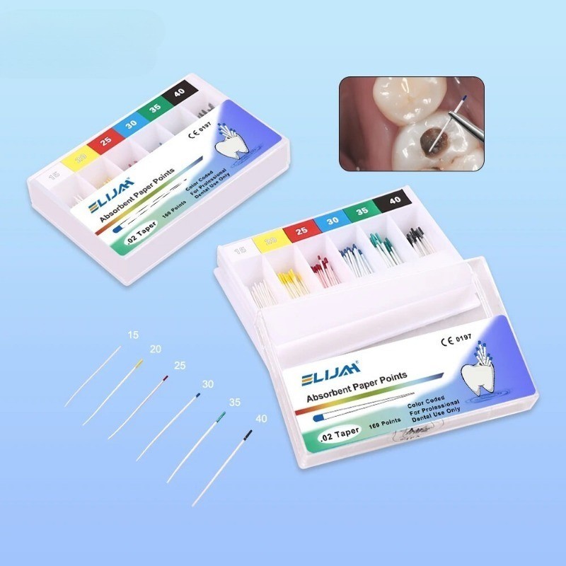 Dental Gutta Percha Points Tapered Absorbent Paper Tips 02/04/06 #15-#40/#45-#80