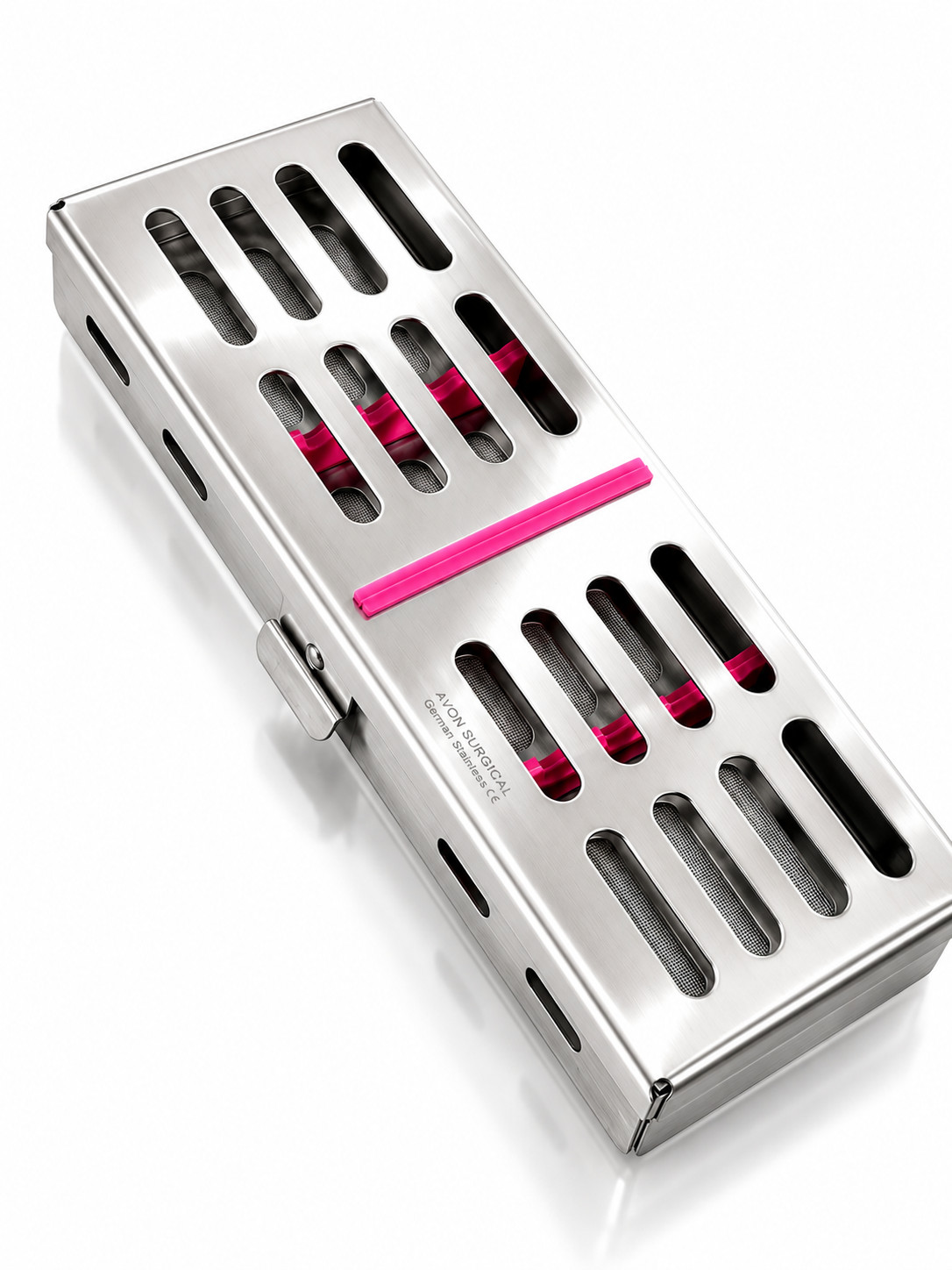 1PC GERMAN AUTOCLAVABLE STERILIZATION CASSETTE – HOLDS 5 INSTRUMENTS DENTAL PINK