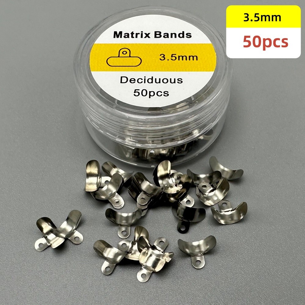 50Pcs Dental Matrix Bands Palodent V3 Style Sectional Contoured Matrices 3.5-6.5