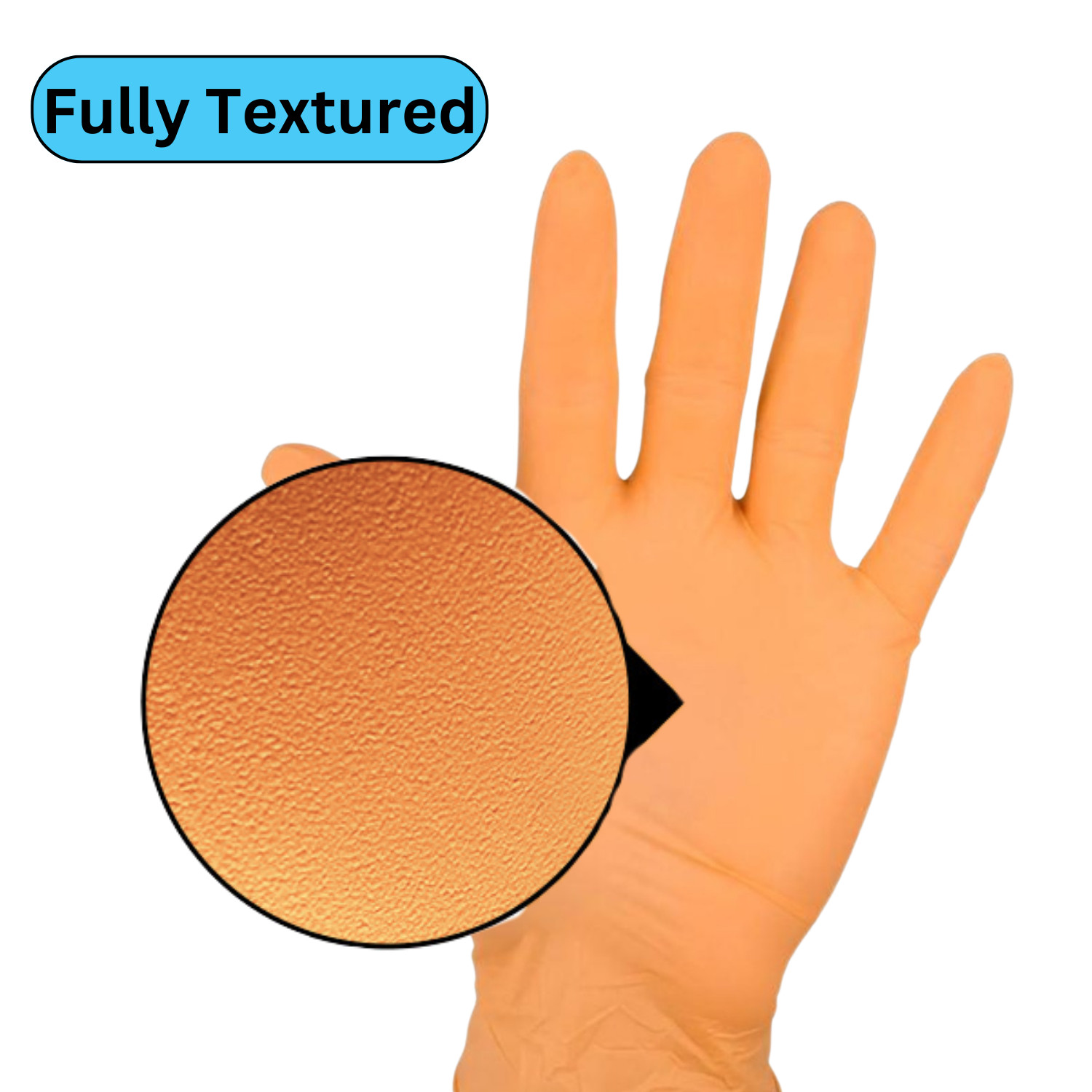 Disposable 1000 Pcs 5 Mil Orange Nitrile Gloves Fully Textured Small