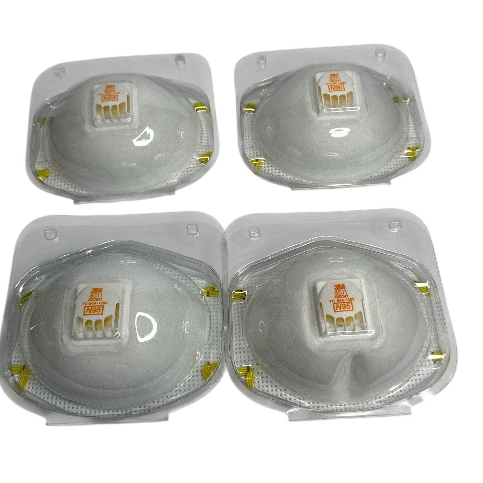 3M 8511 N95 Respirator Mask Vented NIOSH TC-84A-1299 Lot of 4 Sealed