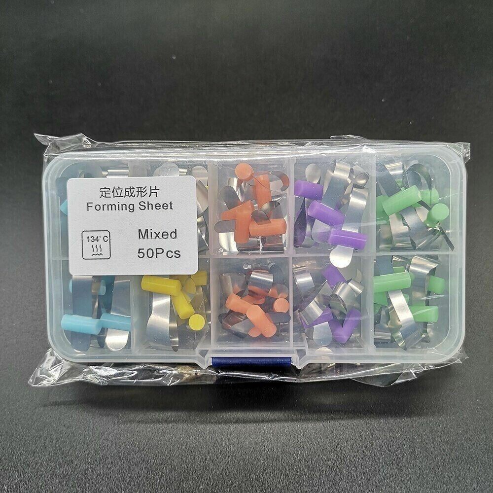 50 Pcs/Box Dental Polyester Matrix Bands Sectional Contoured Locker Retainerless