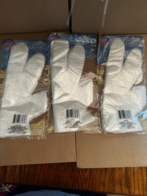BRAND NEW SET OF 3 (300 Gloves) Essentials Disposable Gloves One Size Fits All