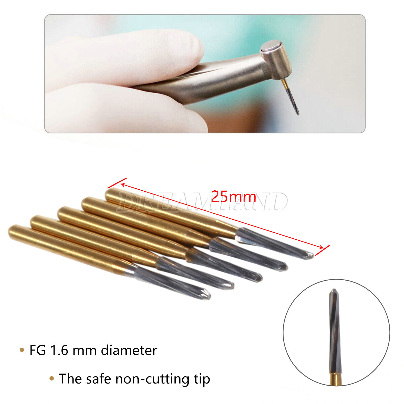 Dental Endodontic Endo-Z Zekrya FG Carbide Cutter Bur Safe End Tip 25mm