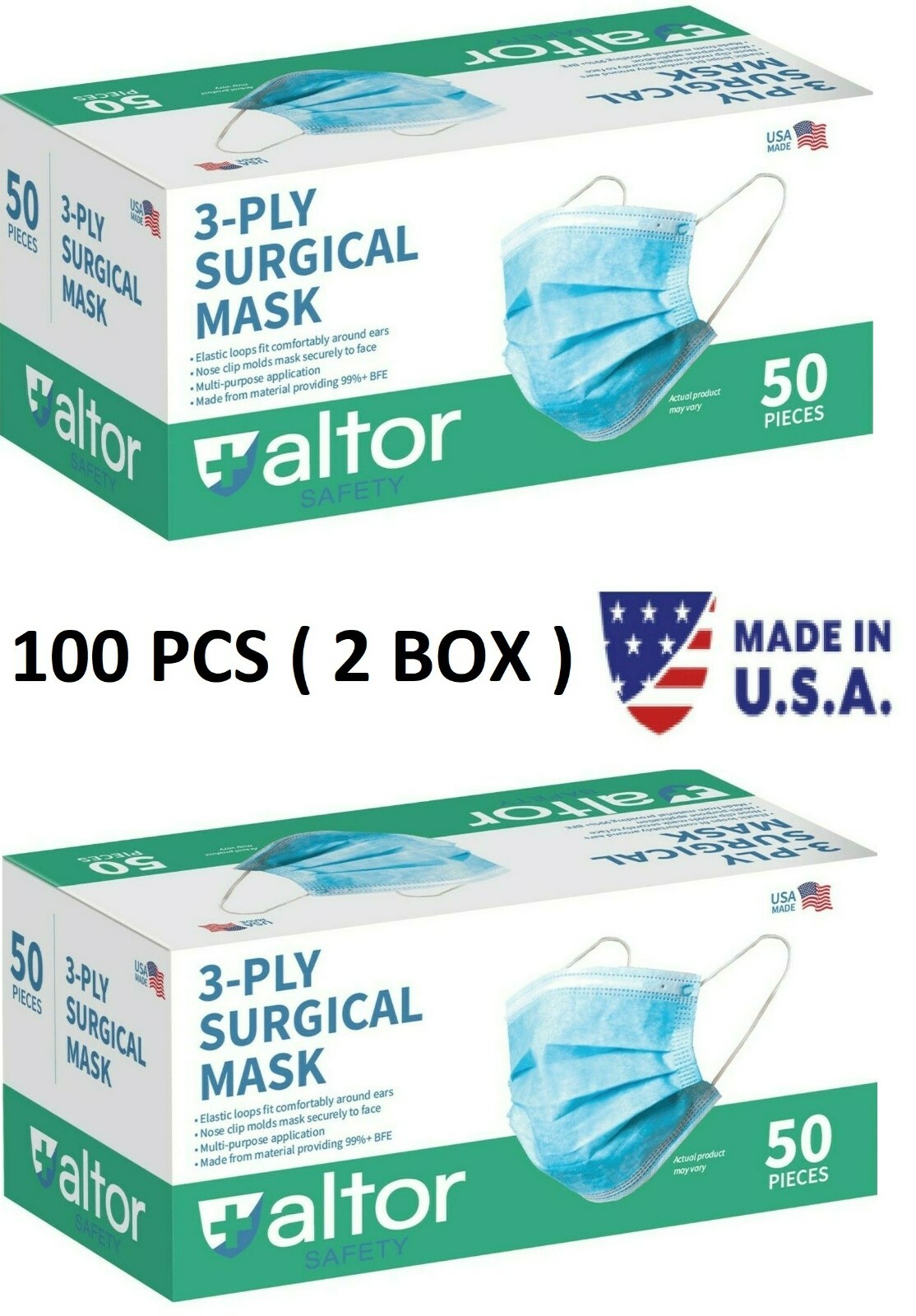 MADE IN USA✅ 3PLY SURGICAL DISPOSABLE MASKS ASTM LEVEL 2 FDA Approved 50/100/200
