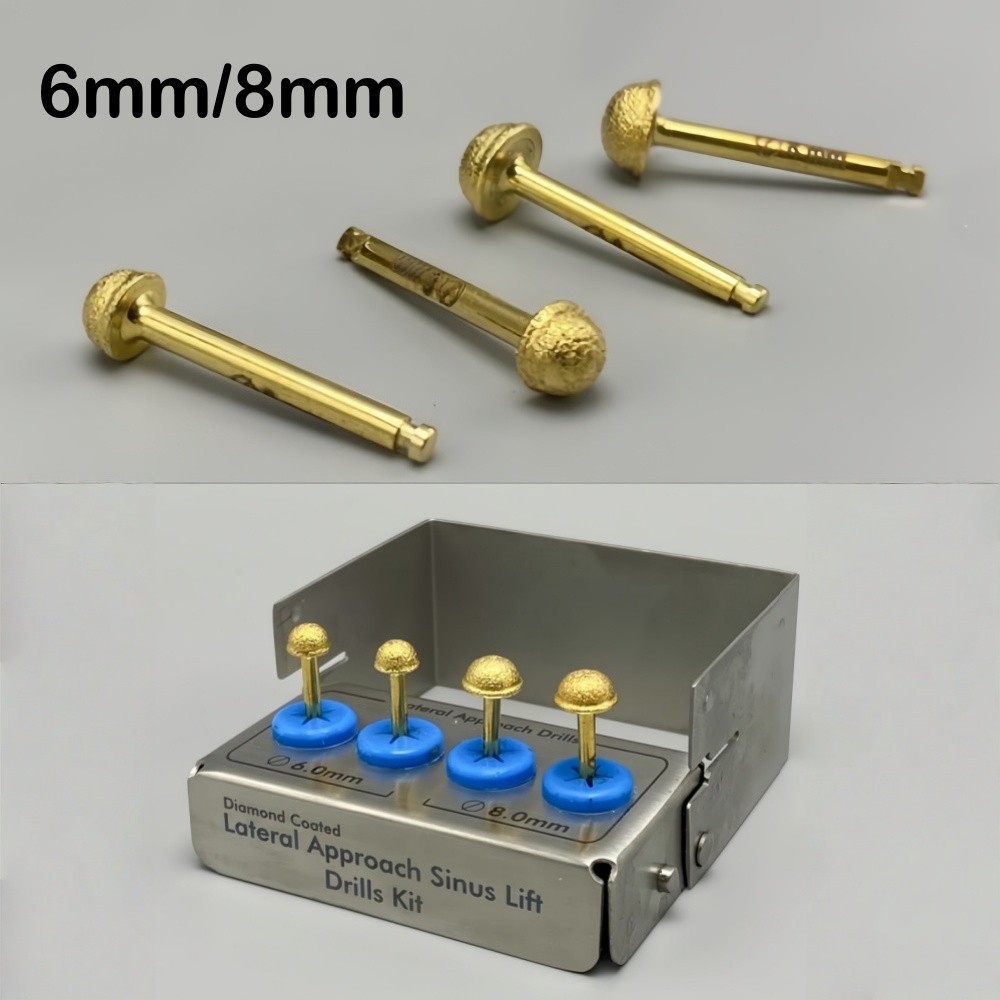 Dental Lateral Approach Drill Sinus Lift Membrane Diamond Coated Burs w Holder