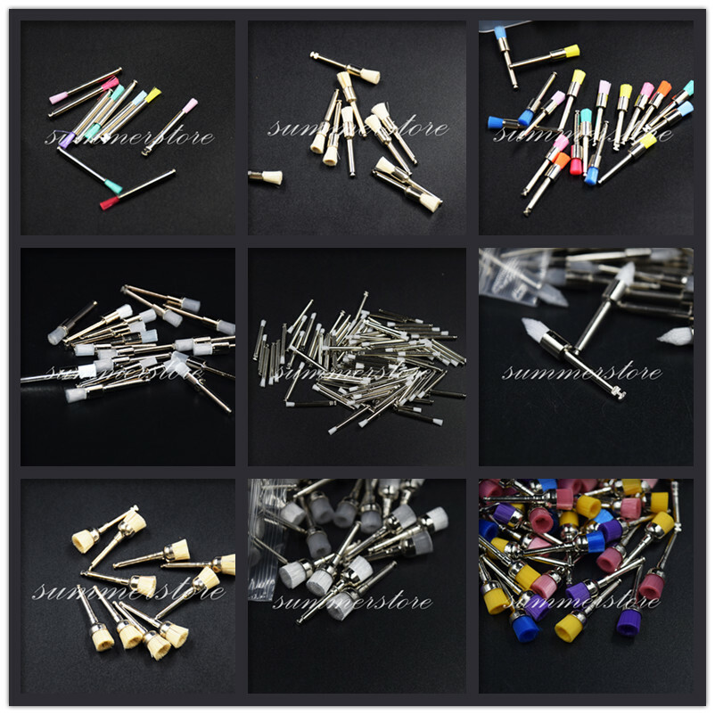 Dental Nylon Latch Mixed Colors/White Polishing Brushes 10 Types Optional 100Pcs