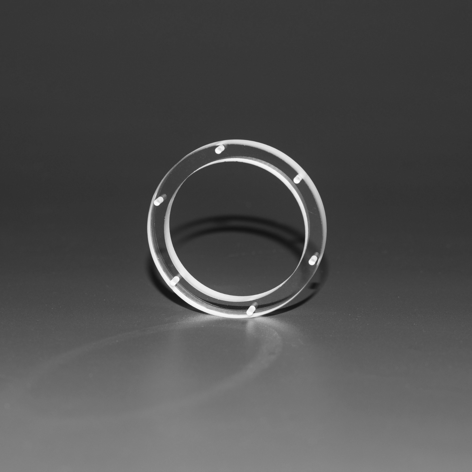 Custom Transparent Fused Quartz Flange Rings Frosted Glass for semiconductor