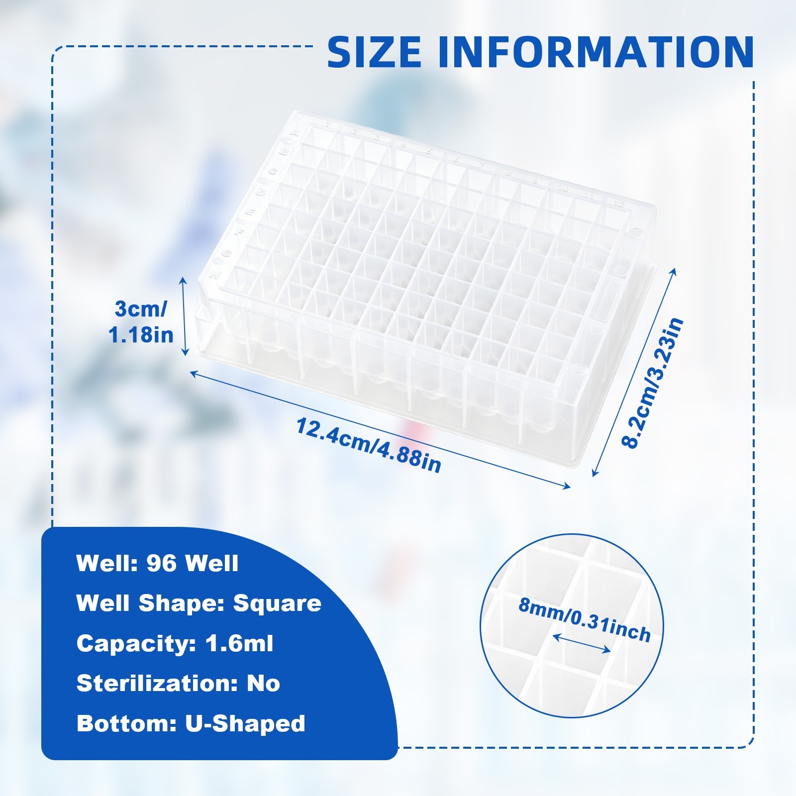 Biologix Deep Well Plates-1.6mL (Square Well) 24/Pack, 96/Case
