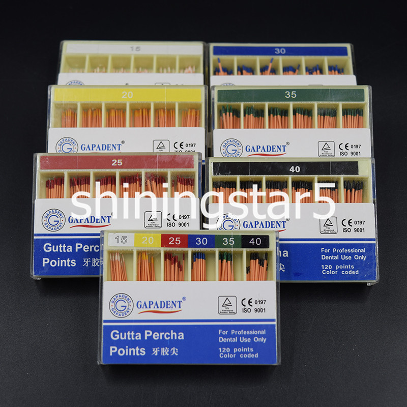 Dental Gapadent Gutta Percha Points Taper Endodontics #15/20/25/30/35/40/15-40