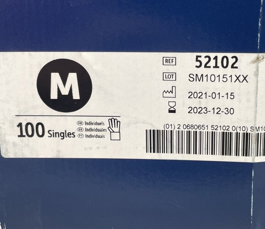 *100 Single* Halyard Purple Nitrile Exam Glove Singles, Size: Medium