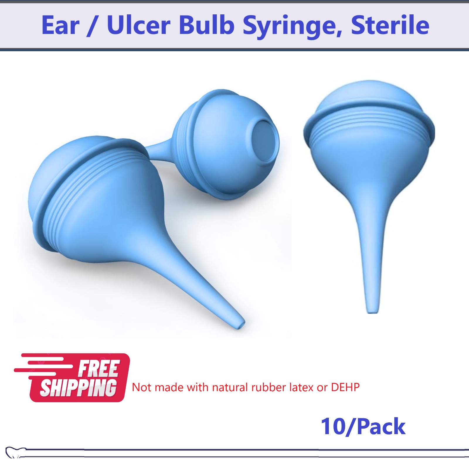 10 Pack – NEW INFANT BABYNEWBORN BULB EAR SYRINGE STERILE SOFT LATEX-FREE 2 OZ