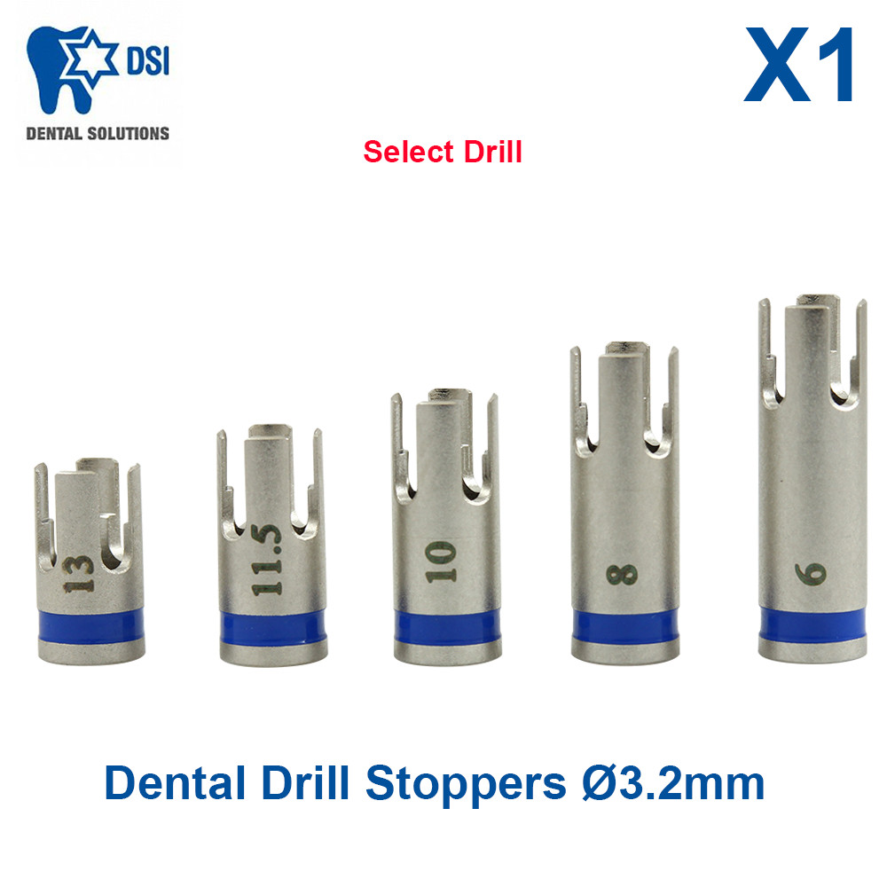 1x DSI Dental Fixture Drill Stoppers Ø3.2mm Drilling Surg Stainless Stopper