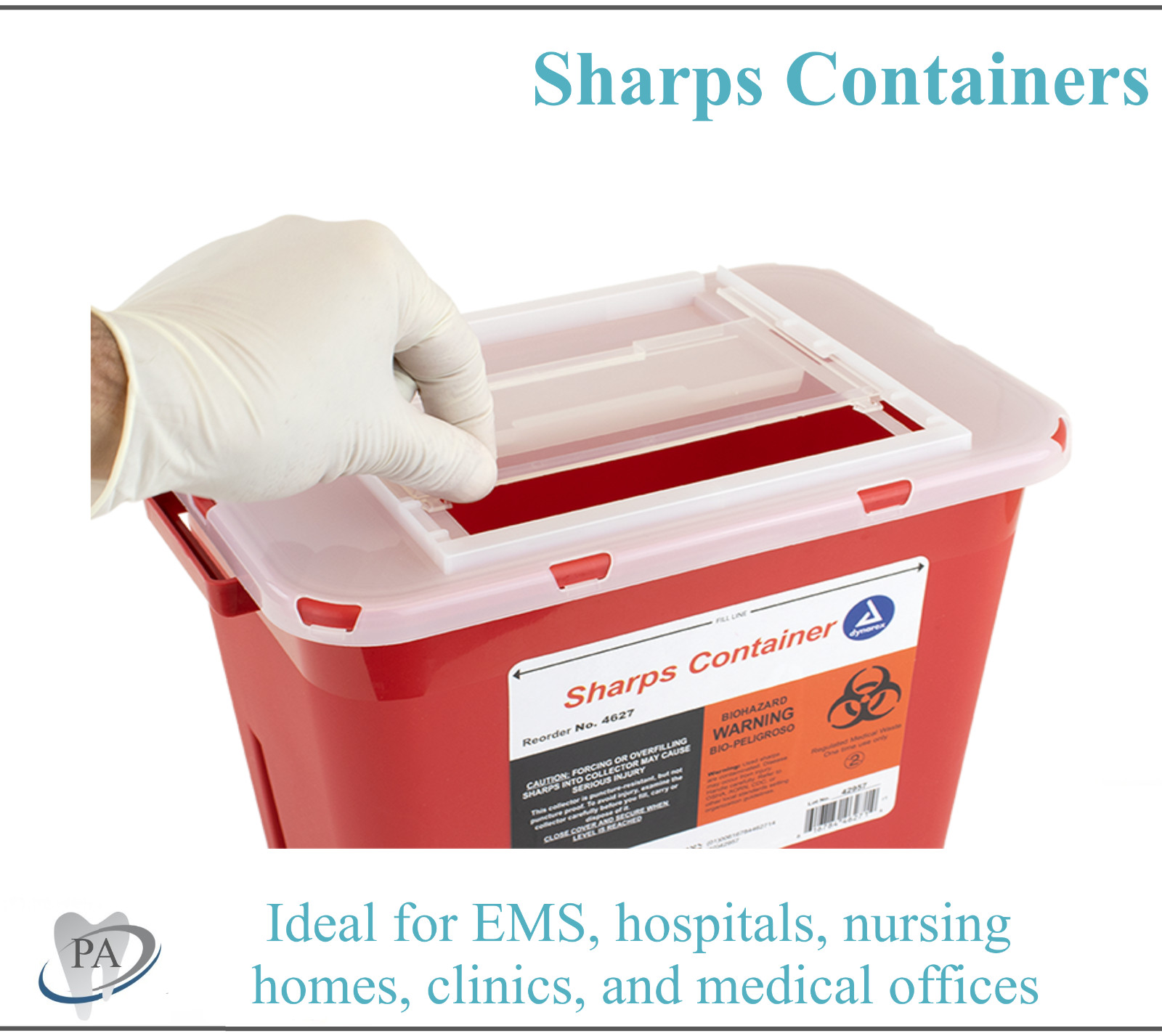 Sharps Container 2 Gallon Biohazard Needle Disposal Dental Tattoo – Dynarex USA