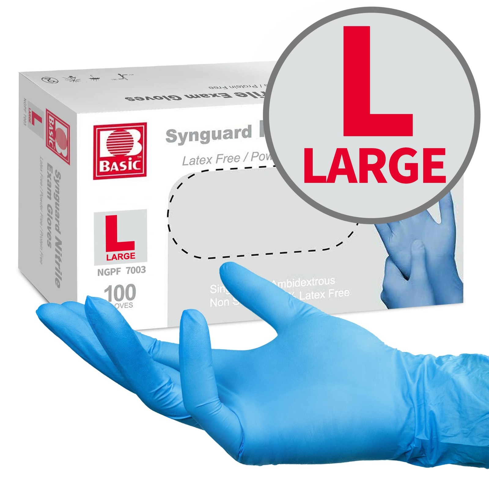 Medical Blue Nitrile Exam Gloves – Latex-Free & Powder-Free – NGPF-7003 (Box …