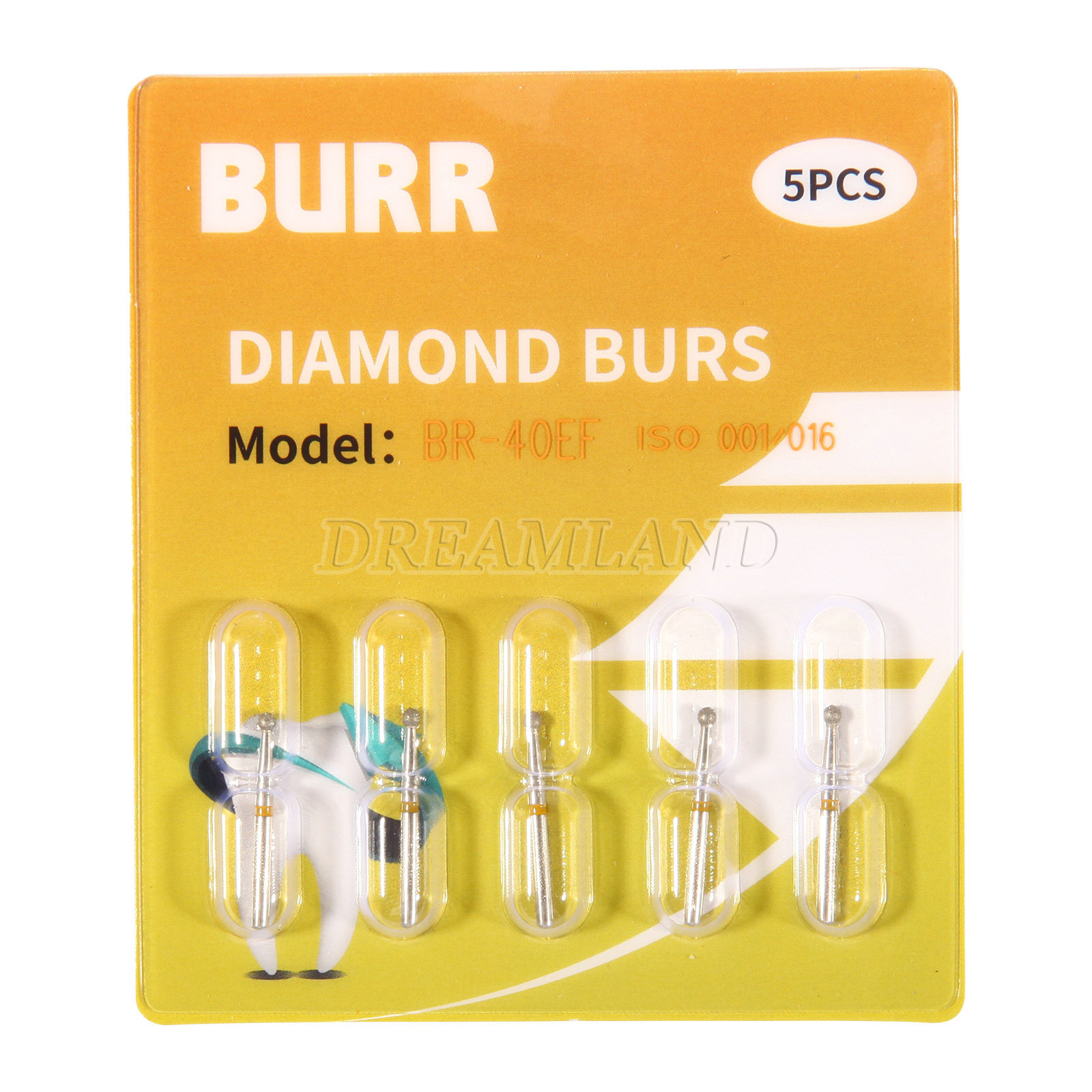 100 PCS BR-40EF 801-016 Ball Round Type Extra Very Fine Grit Dental Diamond Burs