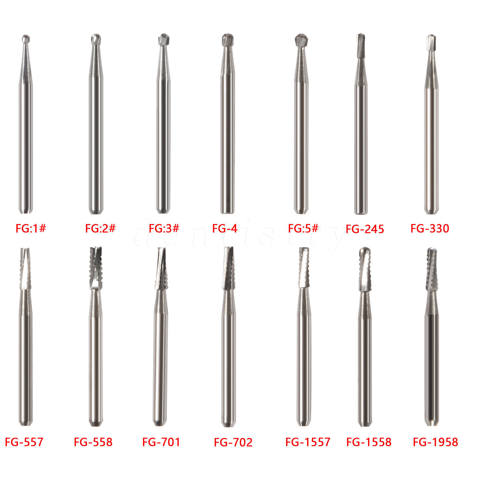 1-10 Box Dental FG Tungsten Carbide Burs Round For High Speed Handpiece OR