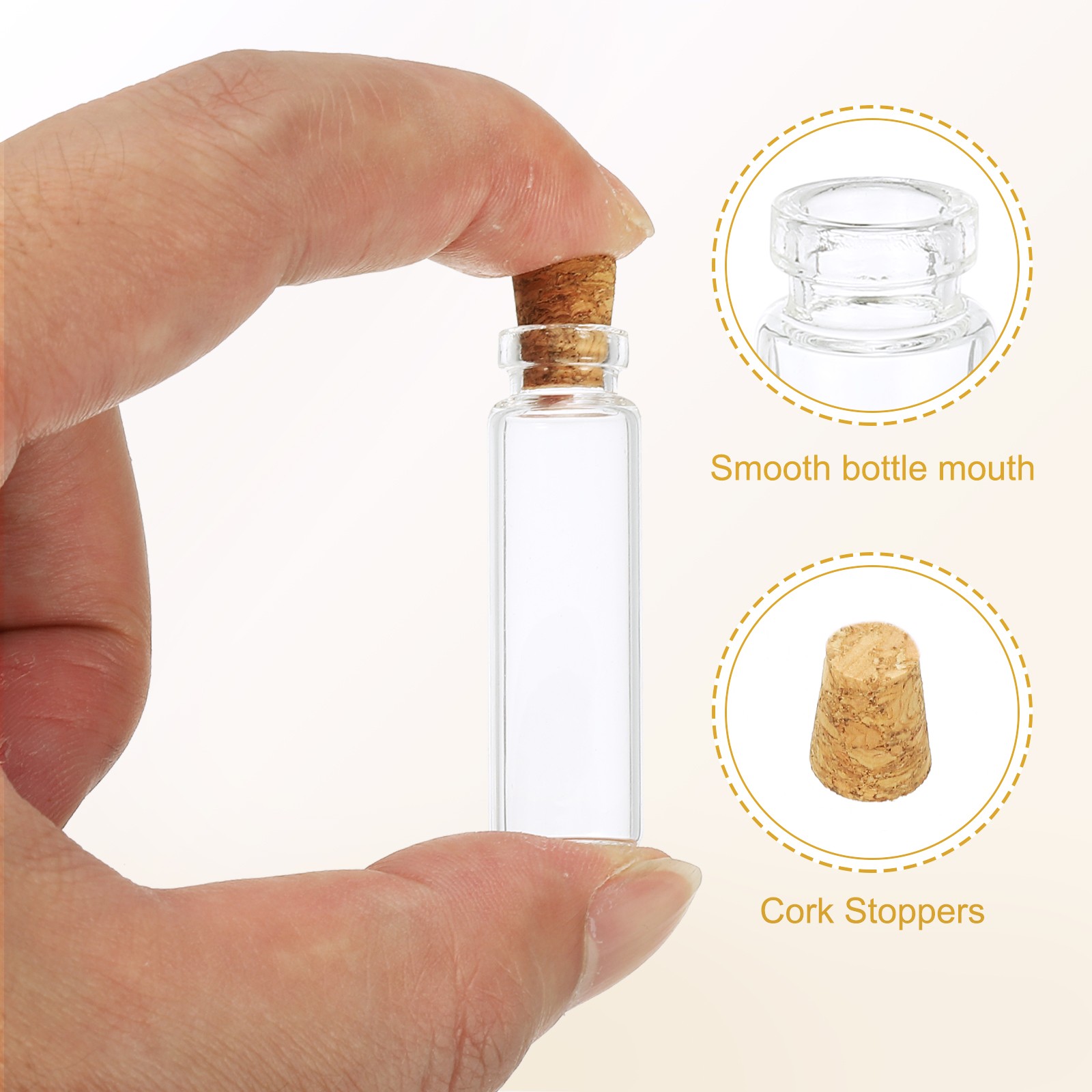3ml Tiny Glass Bottles Vials 20Pcs Mini Clear Bottles Glass with Cork Stoppers