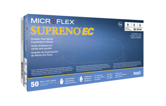 Microflex SEC-375-M Supreno EC Nitrile Gloves Medium Powder Free 50/Bx