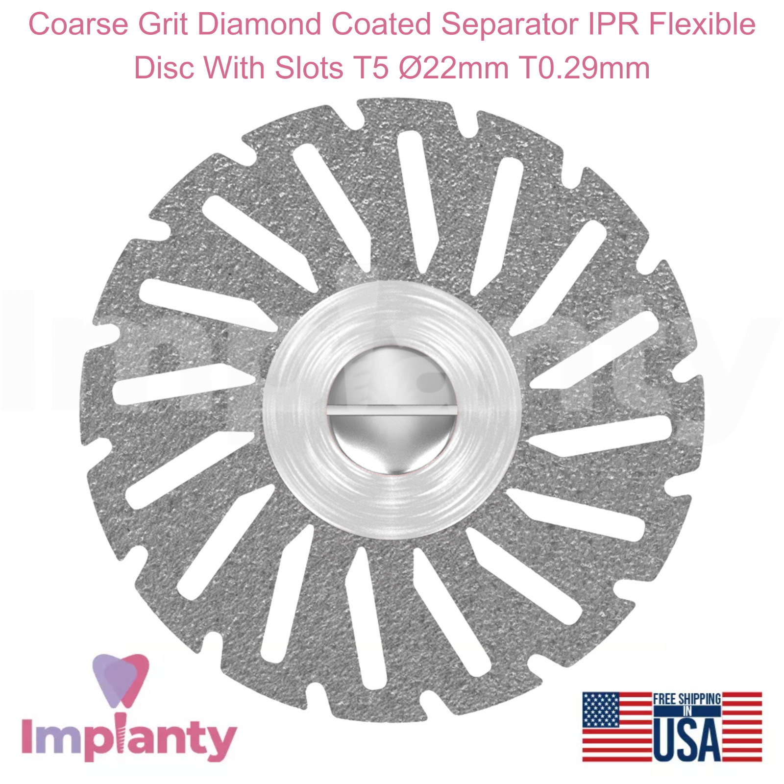 Coarse Grit Diamond Coated Separator IPR Flexi Disc With Slots T5 Ø22mm T0.29mm