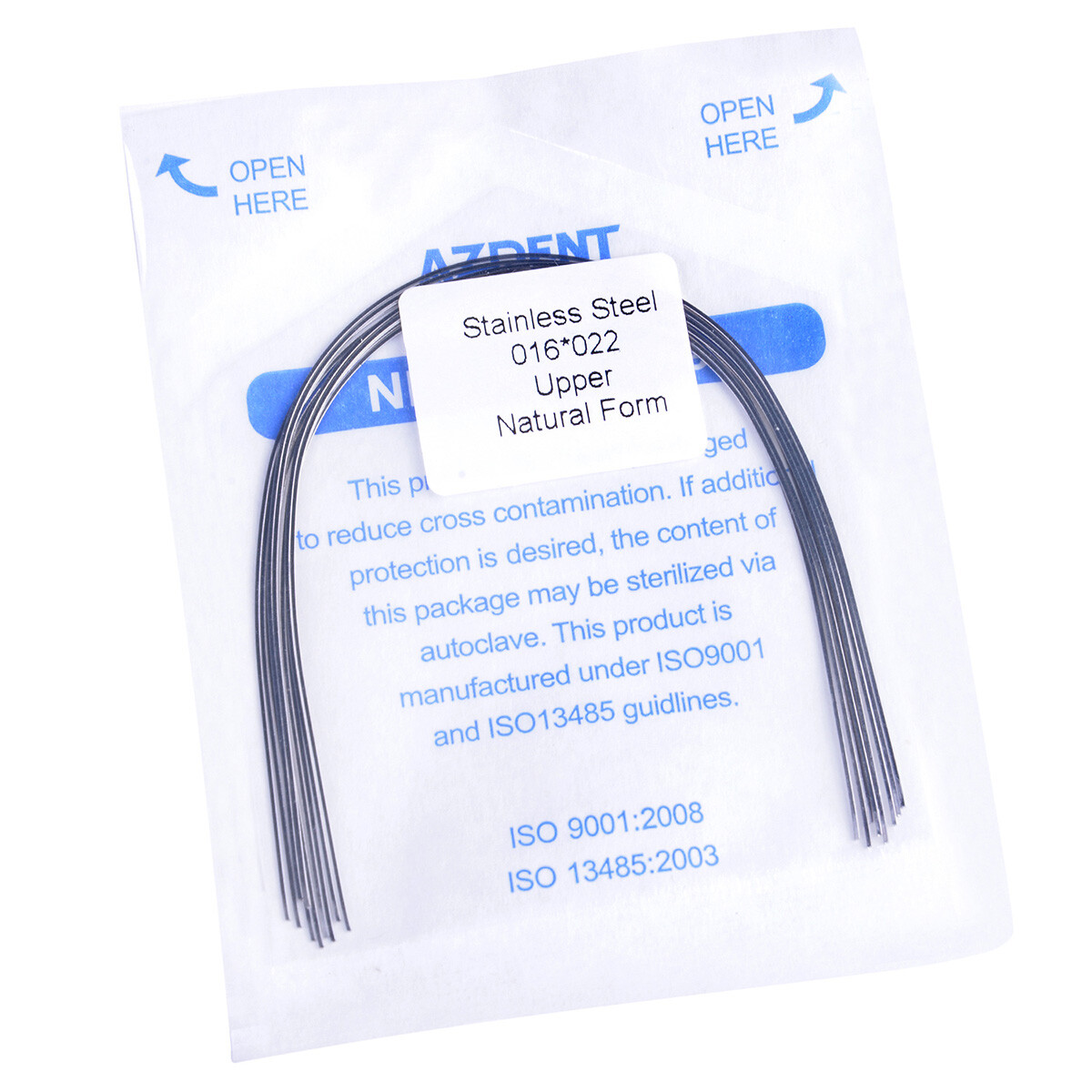 AZDENT Alambre de Arco Rectangular Dental de Acero Inoxidable para Ortodoncia 16