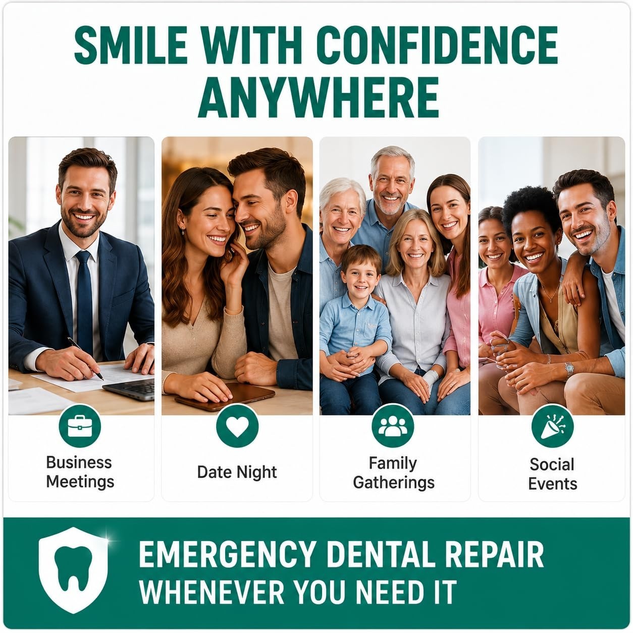 Zinc Oxide Eugenol Dental Cement Kit for Temporary Crowns & Bridges, Smile Repai