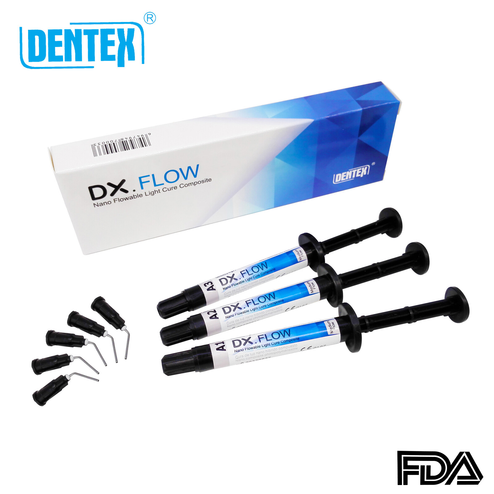 DX.FLOW Dental Flowable Light Cure Composite Resin Low/Medium/High Flow A1 A2 A3
