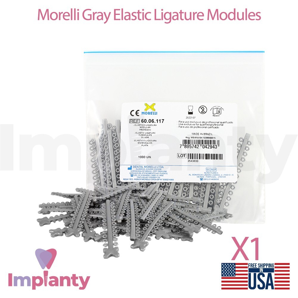 Morelli Polyurethane Elastic Dental Ligature Modules Gray Silver Color 1000pcs