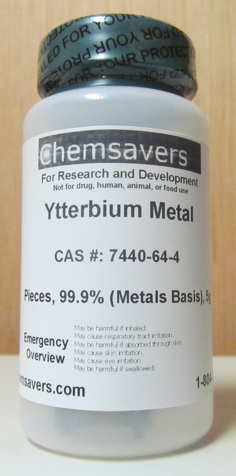 Ytterbium Metal, Pieces, 99.9% (Metals Basis), Certified, 5g
