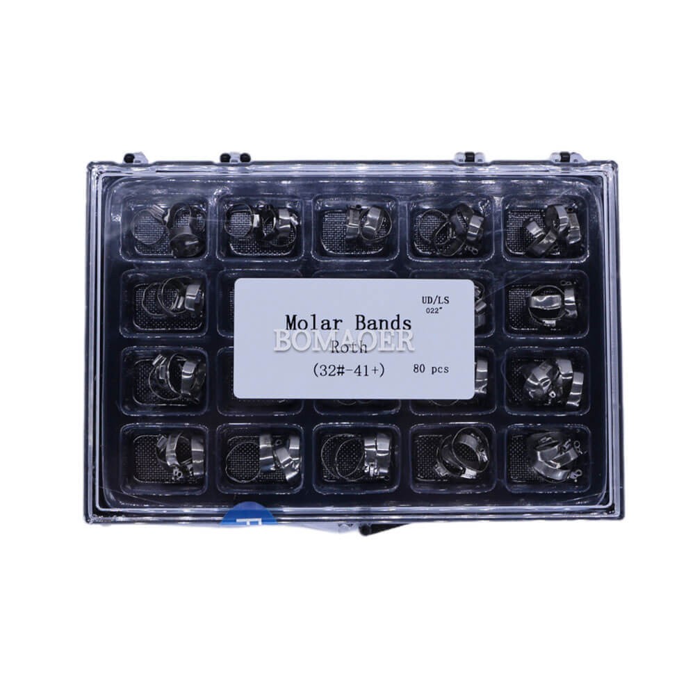 Dental Orthodontic Bands with Buccal Tubes Roth 0.022 U2/L1 32-41+ 80pcs/Box