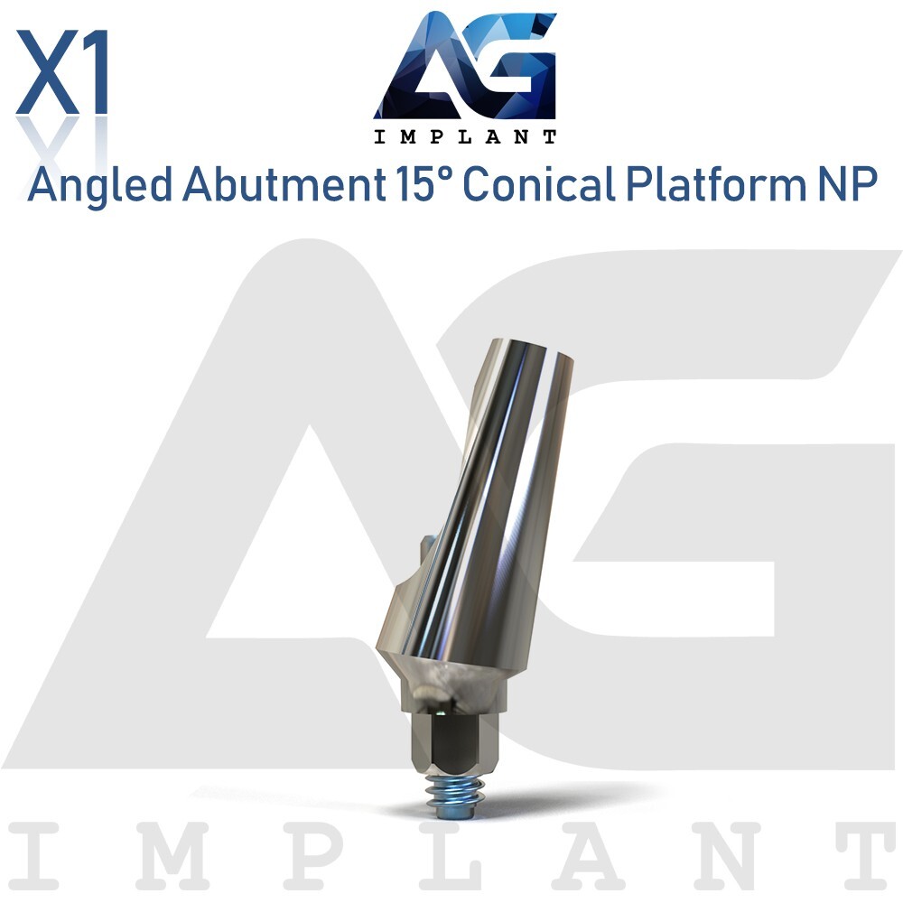 Dental Titanium Narrow Platform Angulated Prosthetic 15° Conical Hex 2.25mm